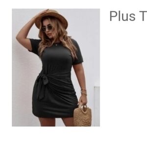 SHEIN Olive Short Sleeve Wrap Dress